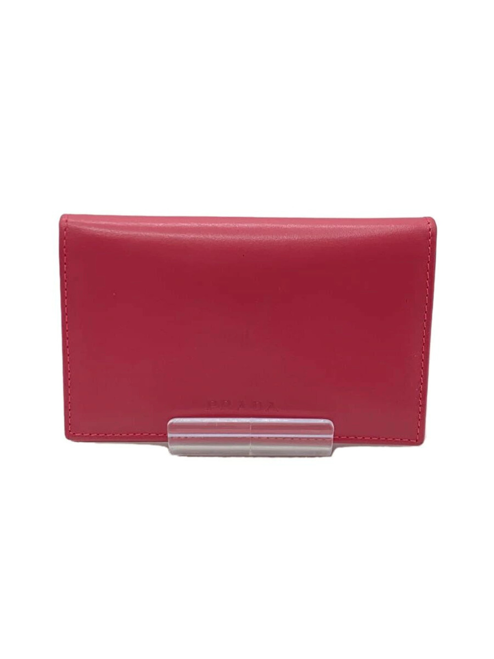 Prada Card Case Wallet Leather Pink